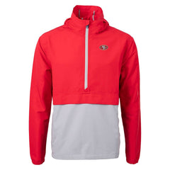 San Francisco 49ers Cutter & Buck Charter Eco Recycled Anorak Half-Zip Jacket Red - NFL