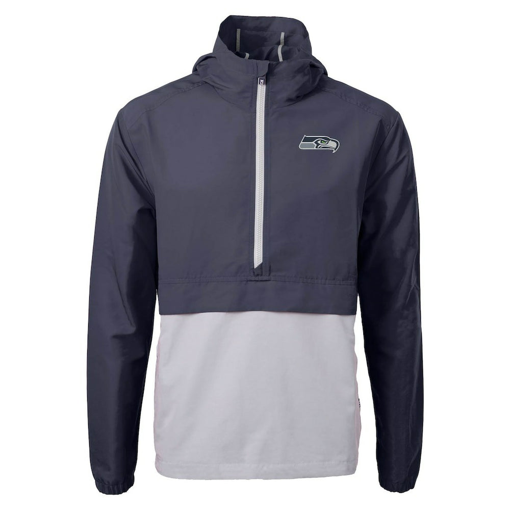 Seattle Seahawks Cutter & Buck Charter Eco Recycled Anorak Half-Zip Jacket Blue - NFL