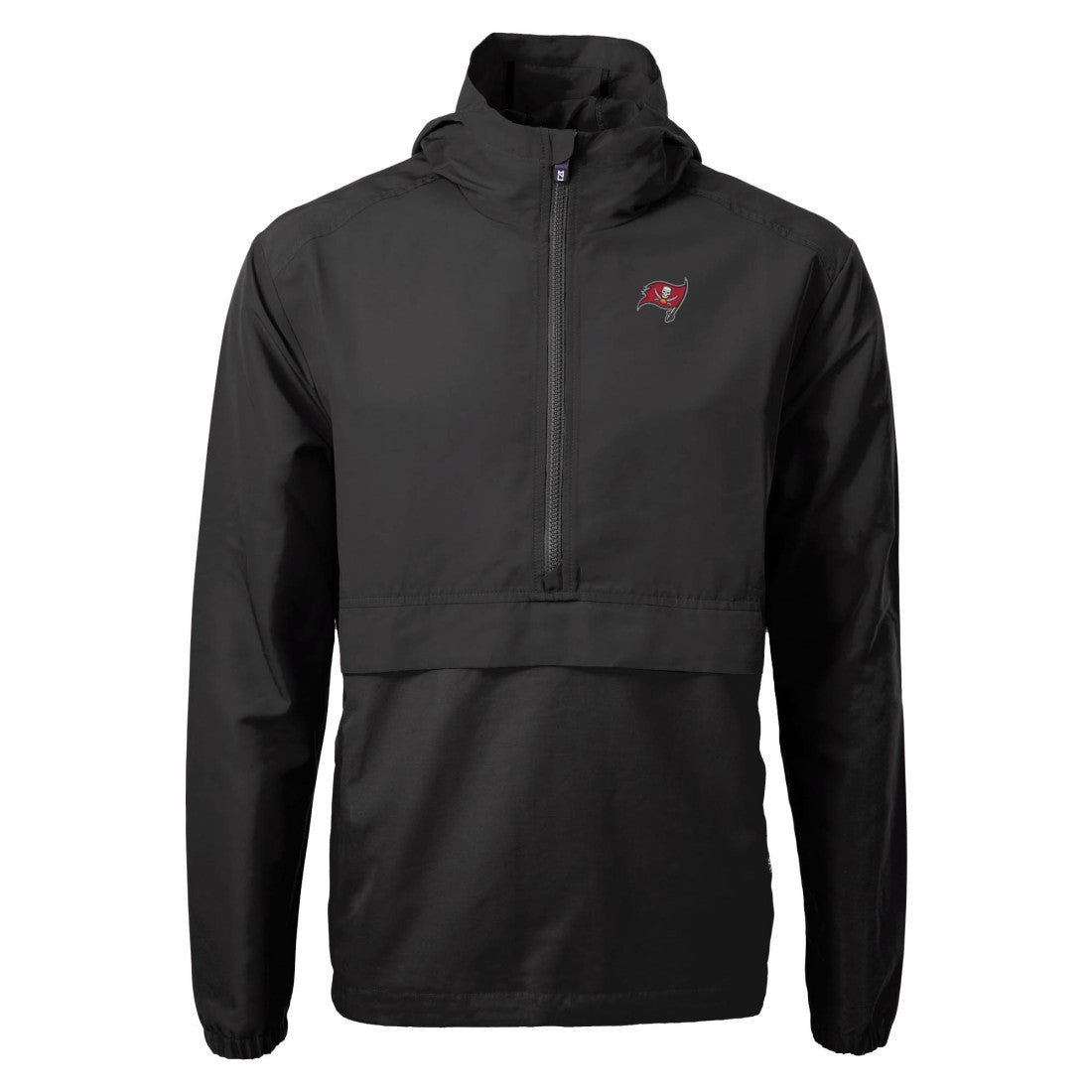 Tampa Bay Buccaneers Cutter & Buck Charter Eco Recycled Anorak Half-Zip Jacket Black - NFL