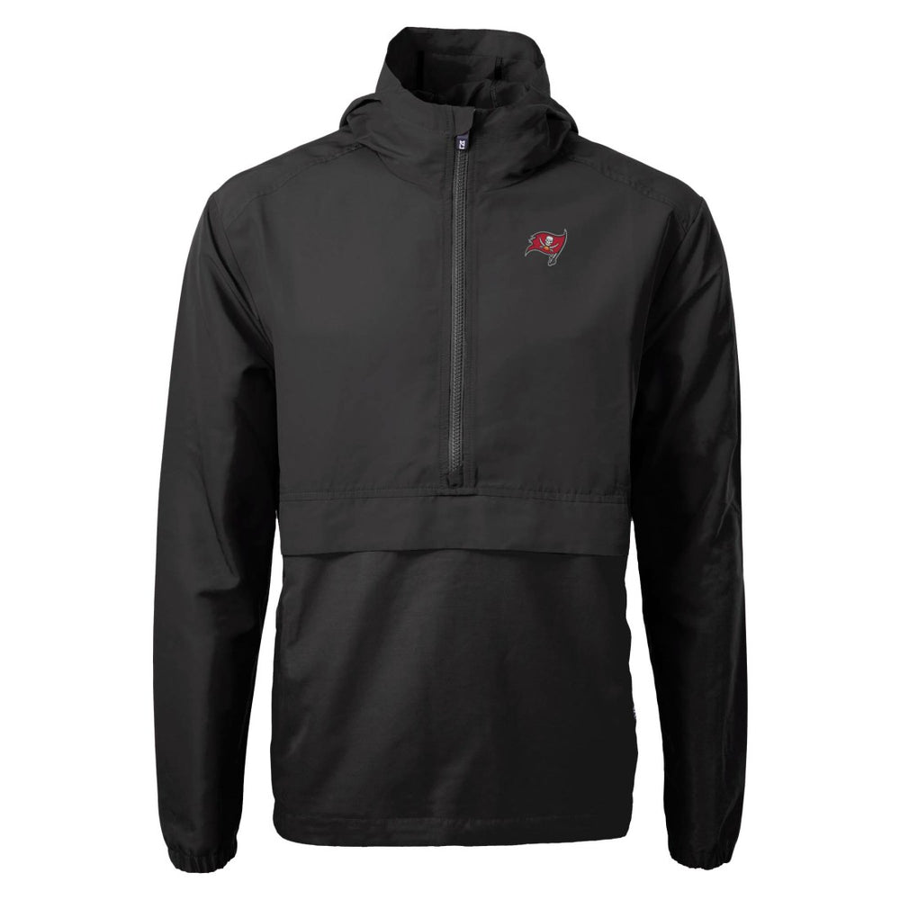 Tampa Bay Buccaneers Cutter & Buck Charter Eco Recycled Anorak Half-Zip Jacket Black - NFL