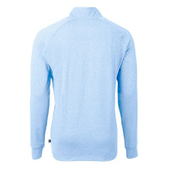 Los Angeles Chargers Cutter & Buck Adapt Eco Knit Quarter-Zip Pullover Top Heather Powder Blue - NFL