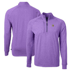 Minnesota Vikings Cutter & Buck Adapt Eco Knit Quarter-Zip Pullover Top Heather Purple - NFL