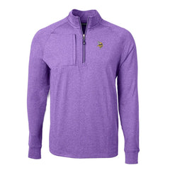 Minnesota Vikings Cutter & Buck Adapt Eco Knit Quarter-Zip Pullover Top Heather Purple - NFL