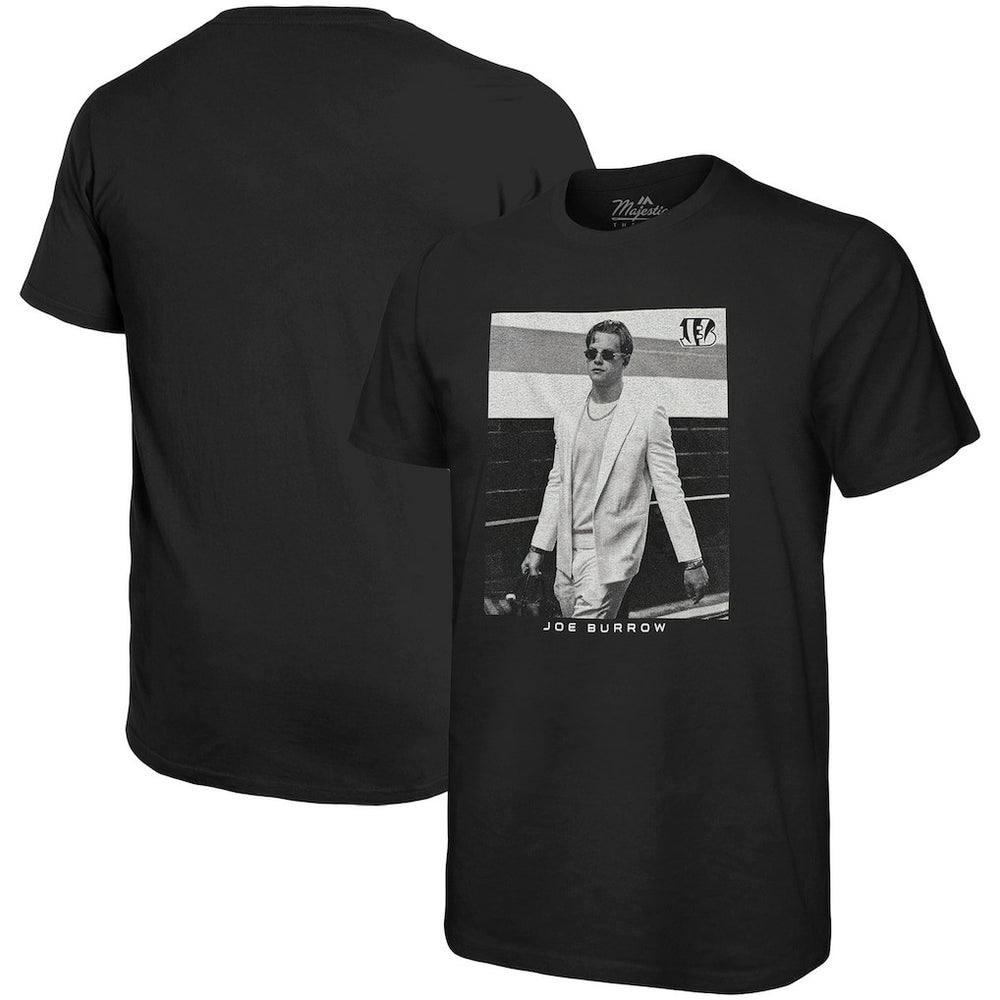 Joe Burrow Cincinnati Bengals Majestic Threads Oversized Player Image T-Shirt Black - NFL