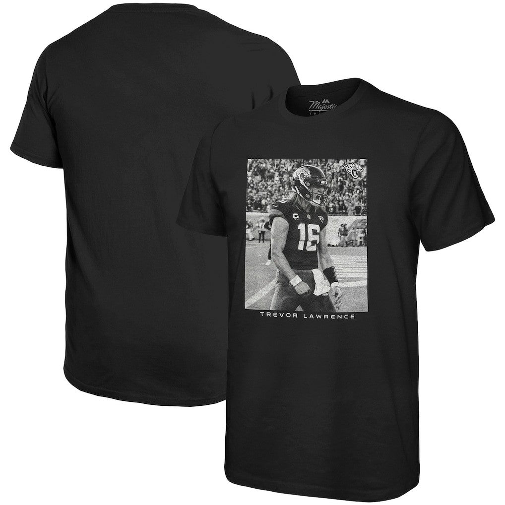 Trevor Lawrence Jacksonville Jaguars Majestic Threads Oversized Player Image T-Shirt Black - NFL