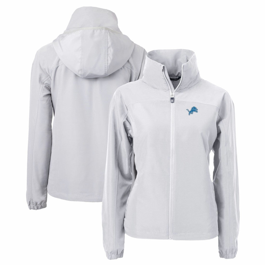 Detroit Lions Cutter & Buck Women's Charter Eco Recycled Full-Zip Jacket Gray - NFL