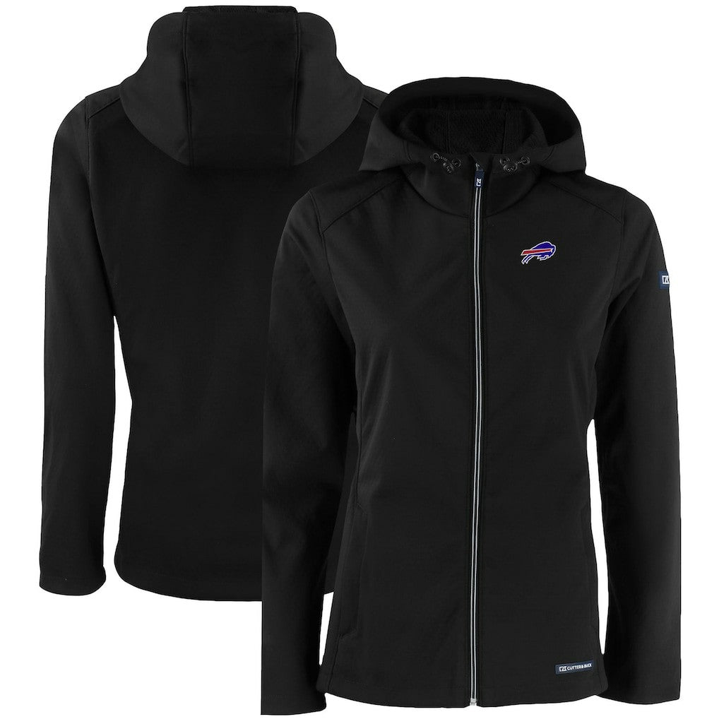 Buffalo Bills Cutter & Buck Women's Evoke Eco Softshell Recycled Full-Zip Hooded Jacket Black - NFL