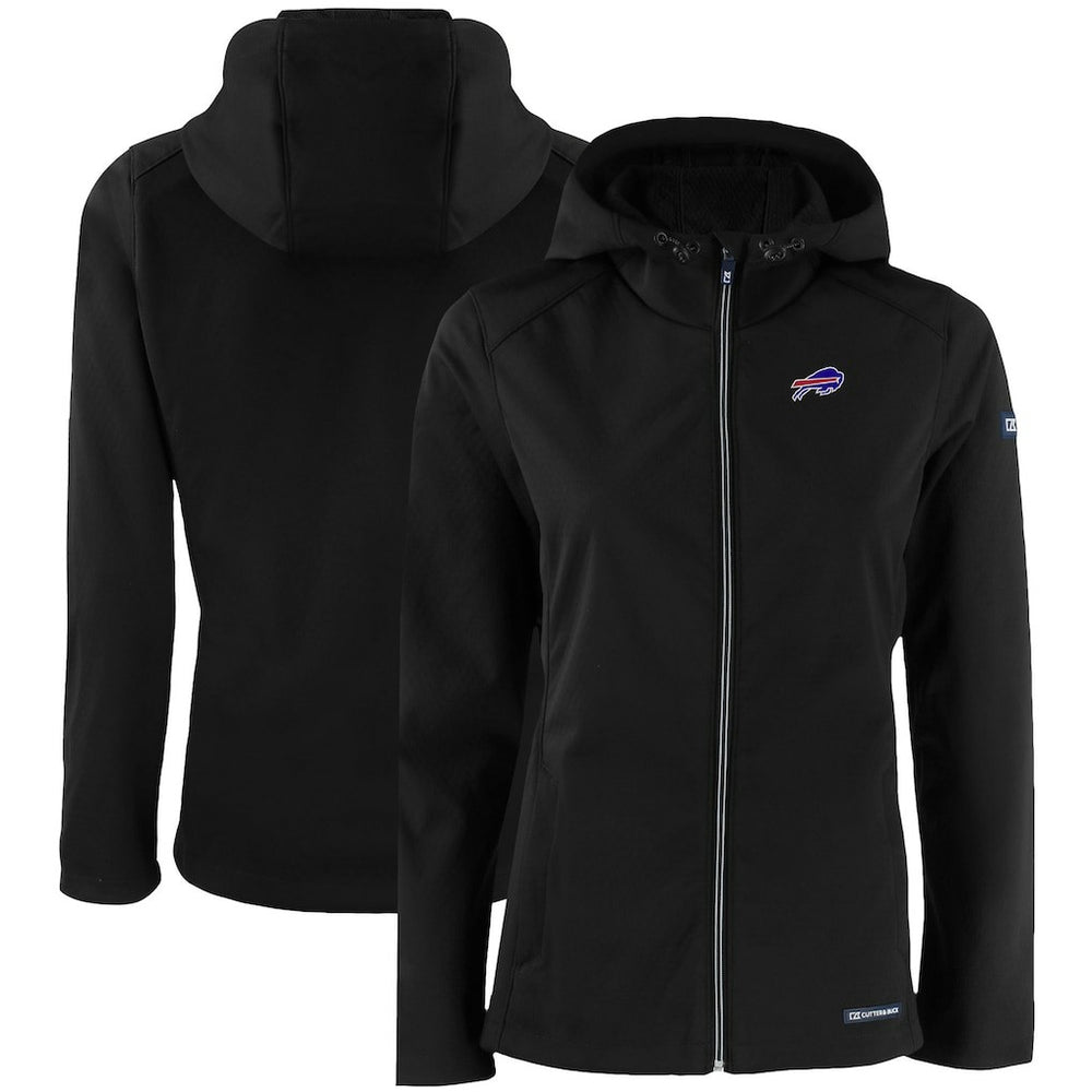 Buffalo Bills Cutter & Buck Women's Evoke Eco Softshell Recycled Full-Zip Hooded Jacket Black - NFL