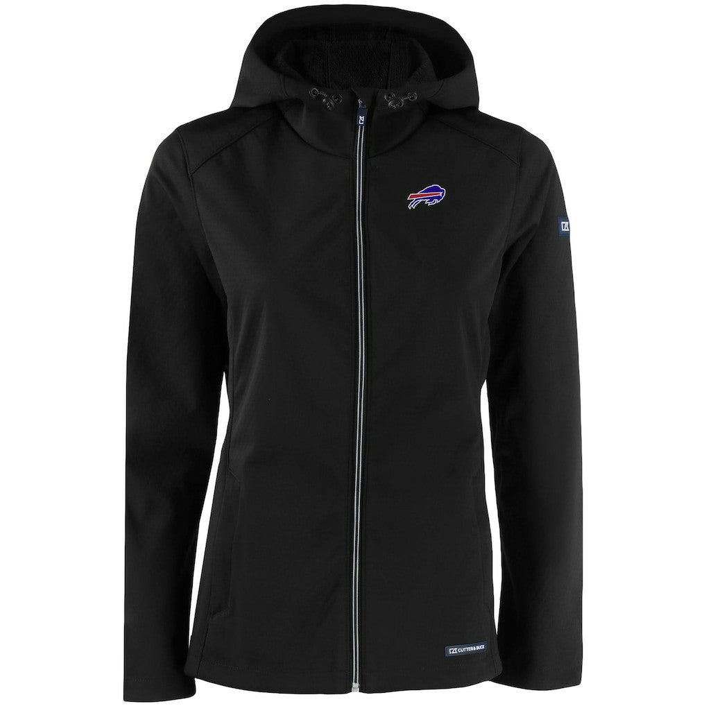 Buffalo Bills Cutter & Buck Women's Evoke Eco Softshell Recycled Full-Zip Hooded Jacket Black - NFL