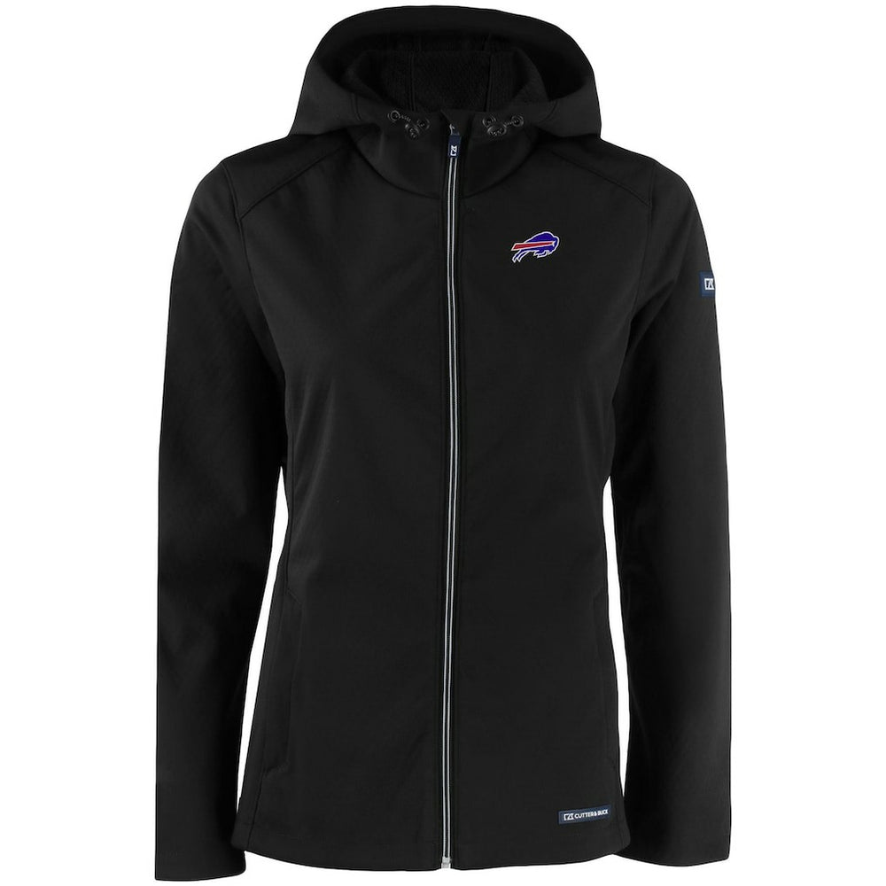Buffalo Bills Cutter & Buck Women's Evoke Eco Softshell Recycled Full-Zip Hooded Jacket Black - NFL