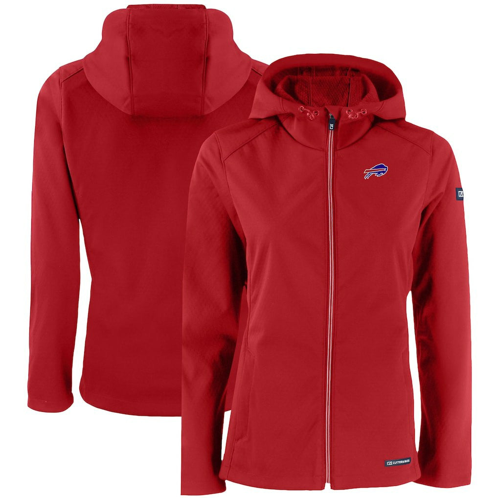 Buffalo Bills Cutter & Buck Women's Evoke Eco Softshell Recycled Full-Zip Hooded Jacket Red - NFL