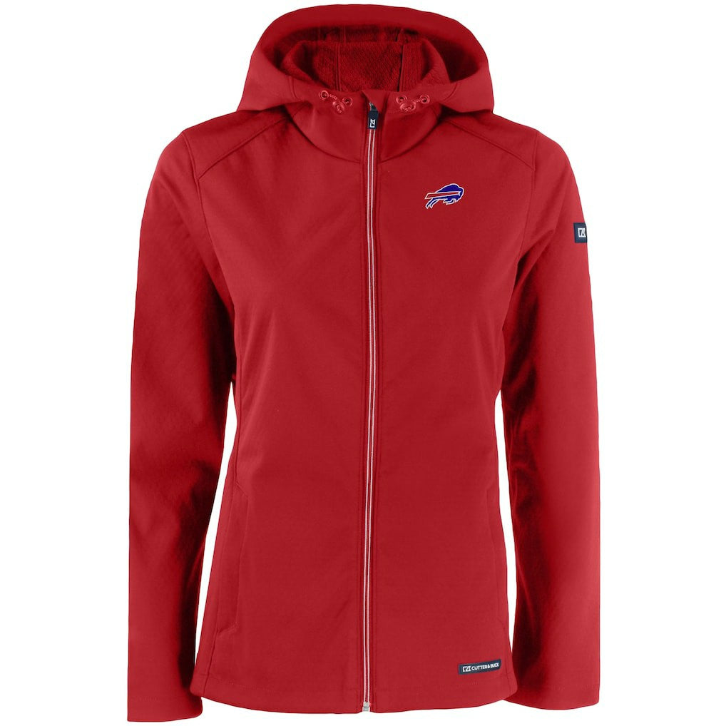 Buffalo Bills Cutter & Buck Women's Evoke Eco Softshell Recycled Full-Zip Hooded Jacket Red - NFL