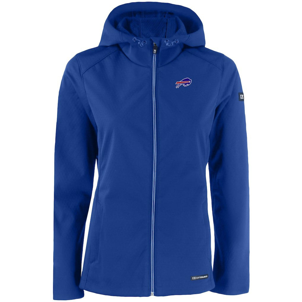 Buffalo Bills Cutter & Buck Women's Evoke Eco Softshell Recycled Full-Zip Hooded Jacket Royal - NFL
