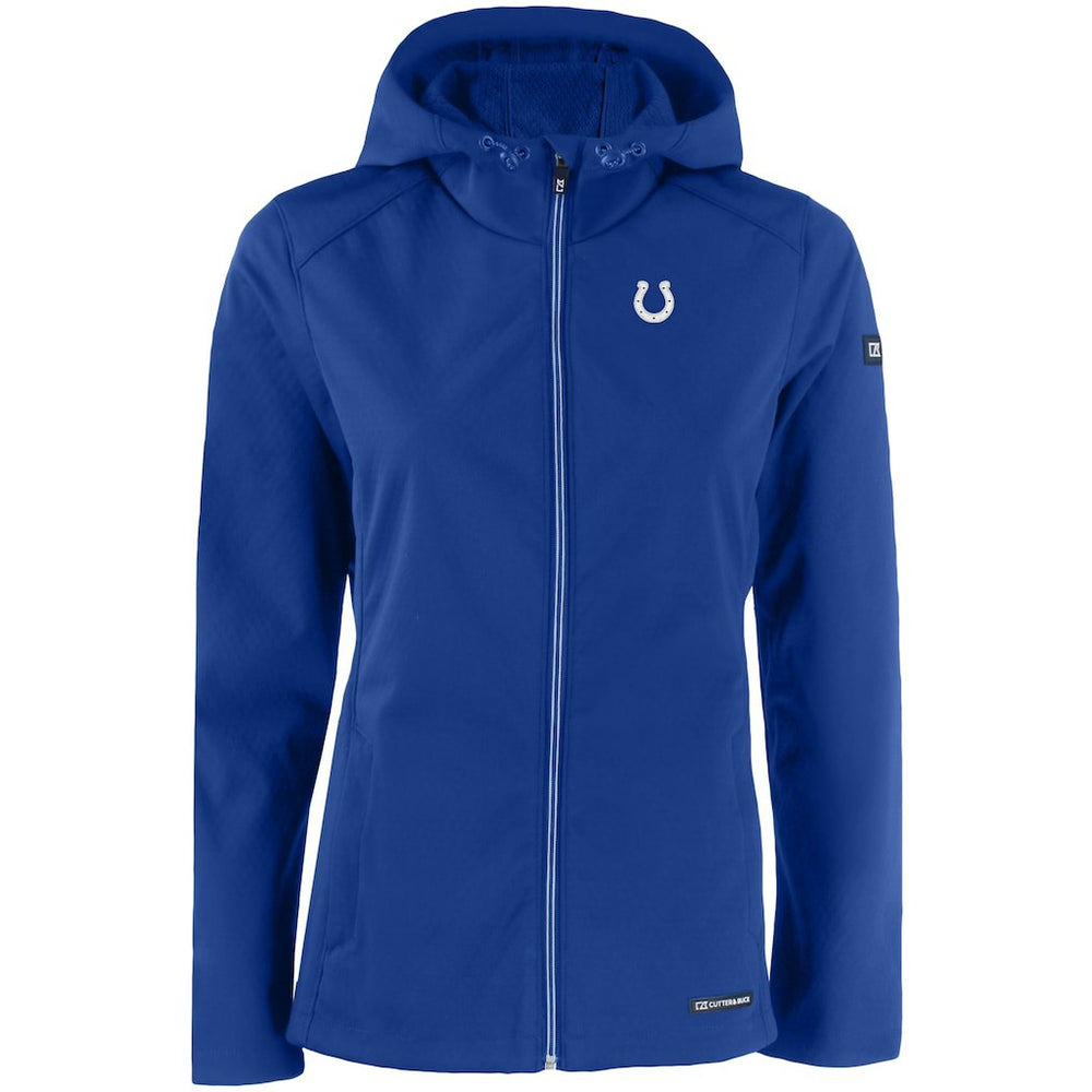 Indianapolis Colts Cutter & Buck Women's Evoke Eco Softshell Recycled Full-Zip Hooded Jacket Royal - NFL