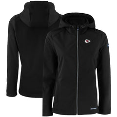 Kansas City Chiefs Cutter & Buck Women's Evoke Eco Softshell Recycled Full-Zip Hooded Jacket Black - NFL