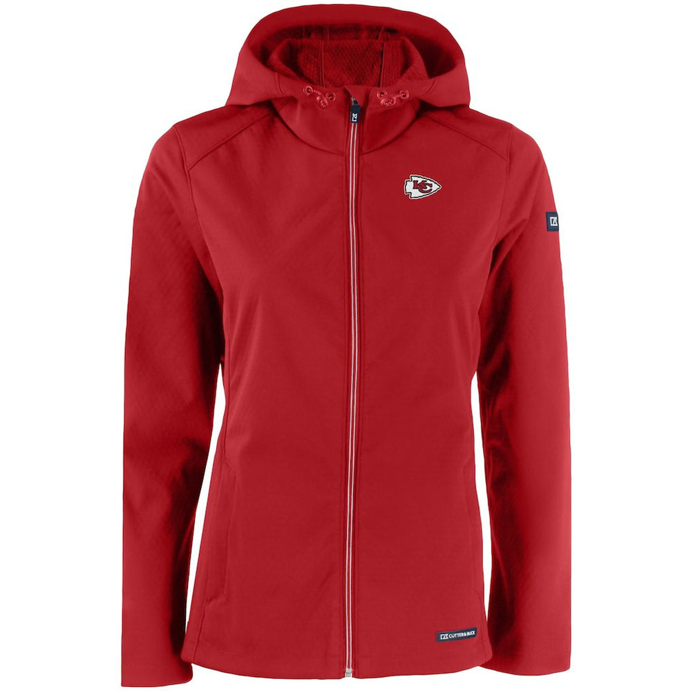 Kansas City Chiefs Cutter & Buck Women's Evoke Eco Softshell Recycled Full-Zip Hooded Jacket Red - NFL