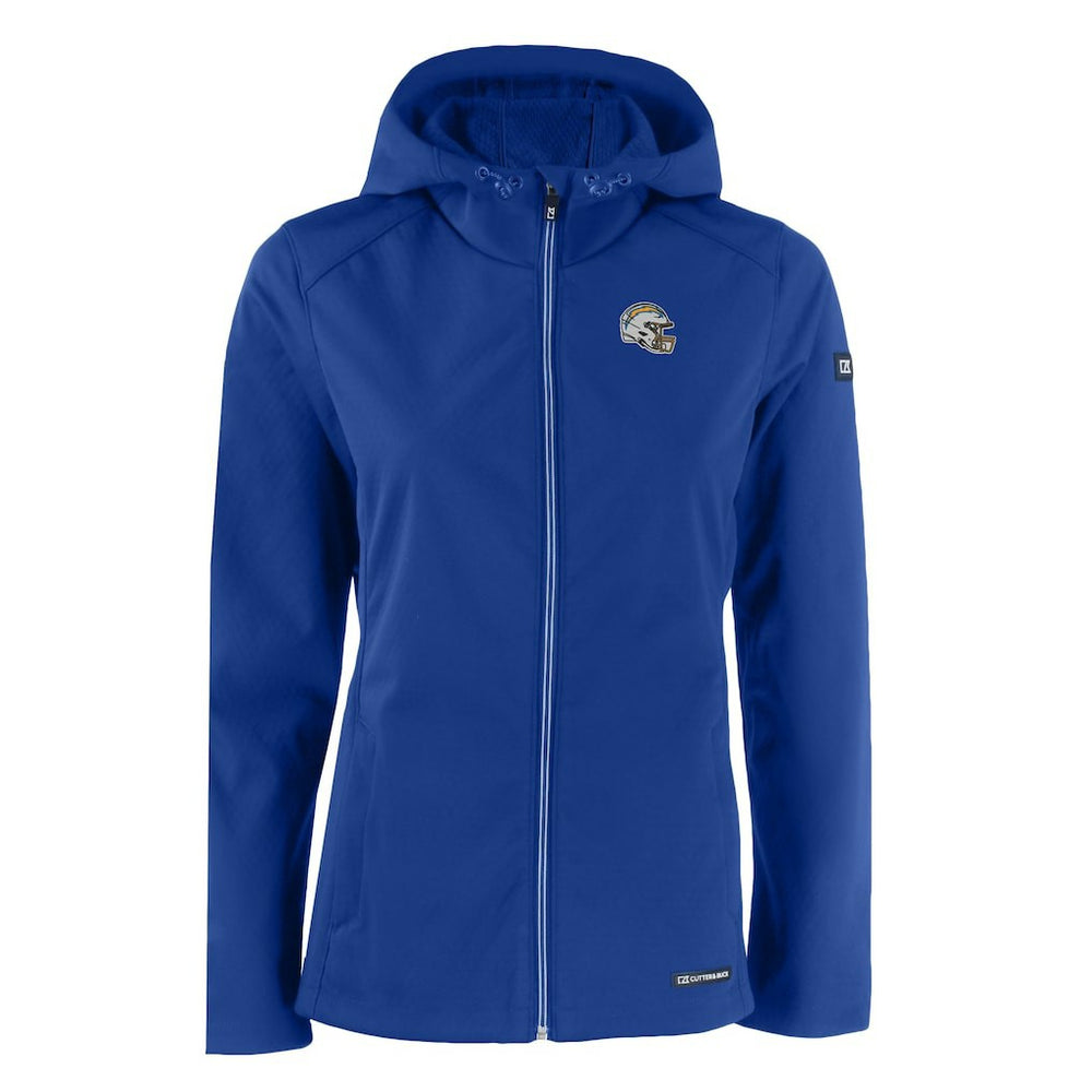 Los Angeles Chargers Cutter & Buck Women's Evoke Eco Softshell Recycled Full-Zip Hooded Jacket Blue - NFL