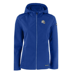 Los Angeles Chargers Cutter & Buck Women's Evoke Eco Softshell Recycled Full-Zip Hooded Jacket Blue - NFL