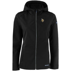 Minnesota Vikings Cutter & Buck Women's Evoke Eco Softshell Recycled Full-Zip Hooded Jacket Black - NFL