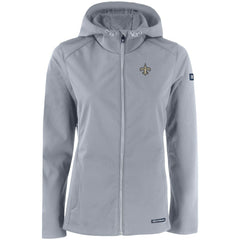 New Orleans Saints Cutter & Buck Women's Evoke Eco Softshell Recycled Full-Zip Hooded Jacket Gray - NFL