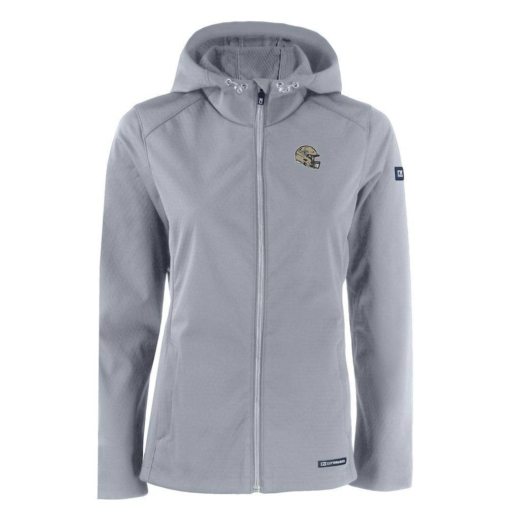 New Orleans Saints Cutter & Buck Women's Evoke Eco Softshell Recycled Full-Zip Hooded Jacket Gray - NFL