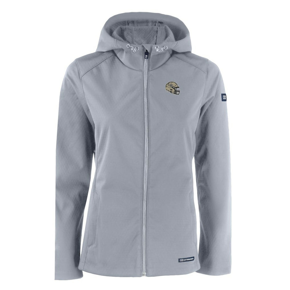 New Orleans Saints Cutter & Buck Women's Evoke Eco Softshell Recycled Full-Zip Hooded Jacket Gray - NFL