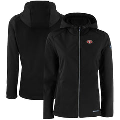 San Francisco 49ers Cutter & Buck Women's Evoke Eco Softshell Recycled Full-Zip Hooded Jacket Black - NFL