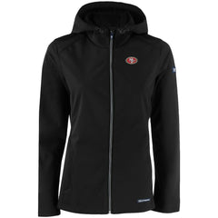 San Francisco 49ers Cutter & Buck Women's Evoke Eco Softshell Recycled Full-Zip Hooded Jacket Black - NFL