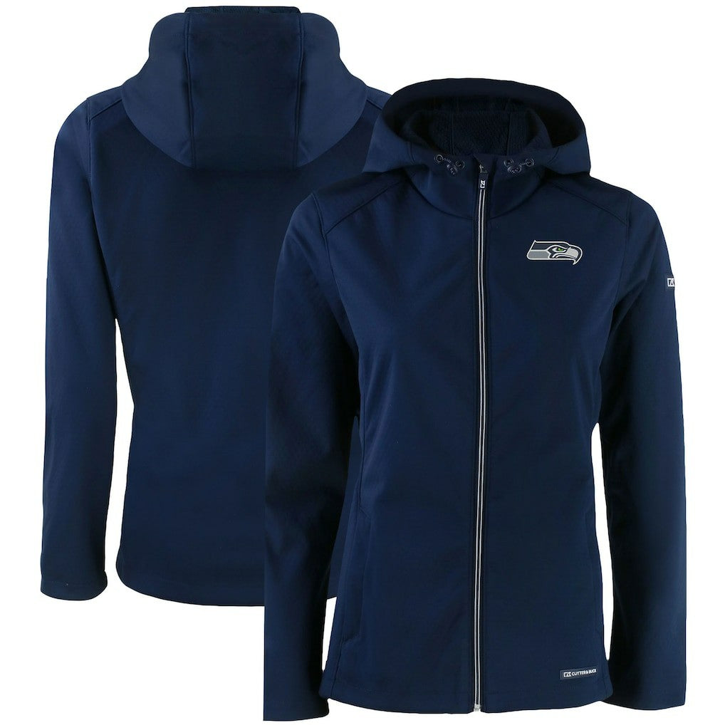 Seattle Seahawks Cutter & Buck Women's Evoke Eco Softshell Recycled Full-Zip Jacket College Navy - NFL