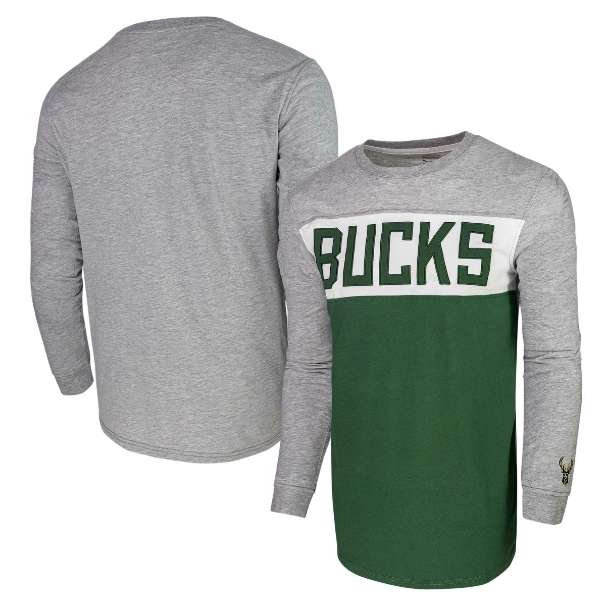 NBA - Milwaukee Bucks Unisex Loge Long Sleeve T-Shirt - Heather Gray