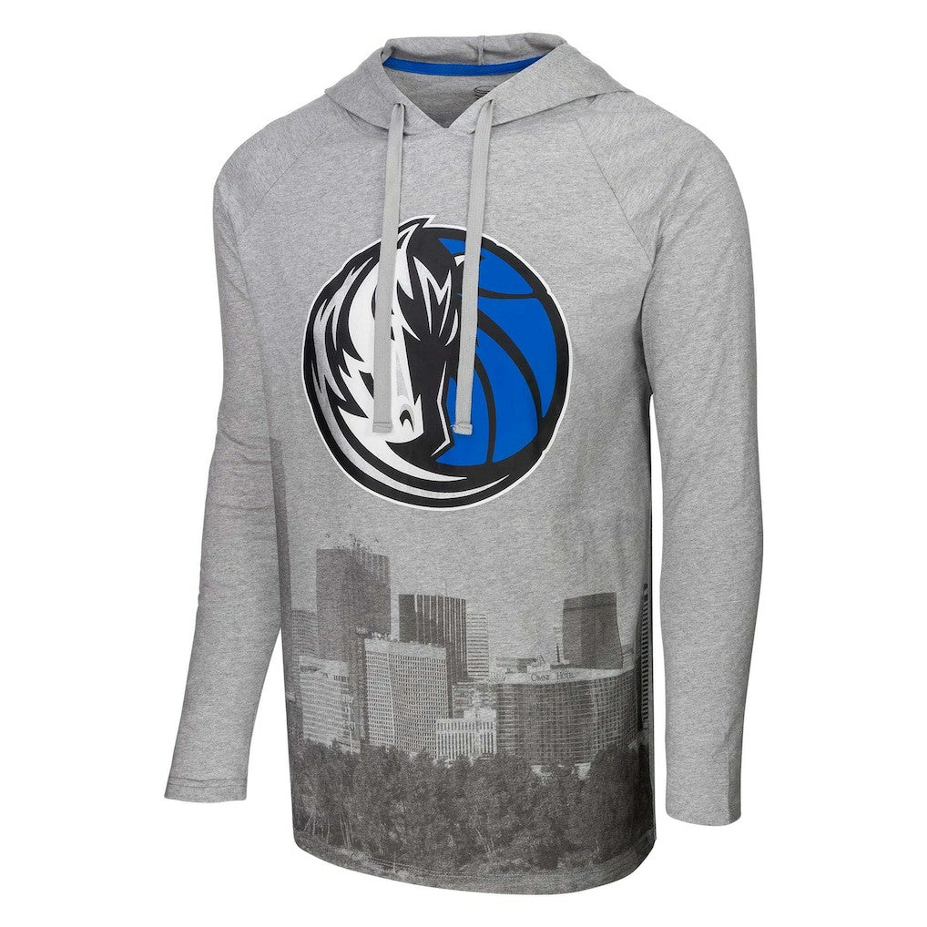 NBA - Dallas Mavericks Stadium Essentials Atrium Raglan Long Sleeve Hoodie T-Shirt - Heather Gray