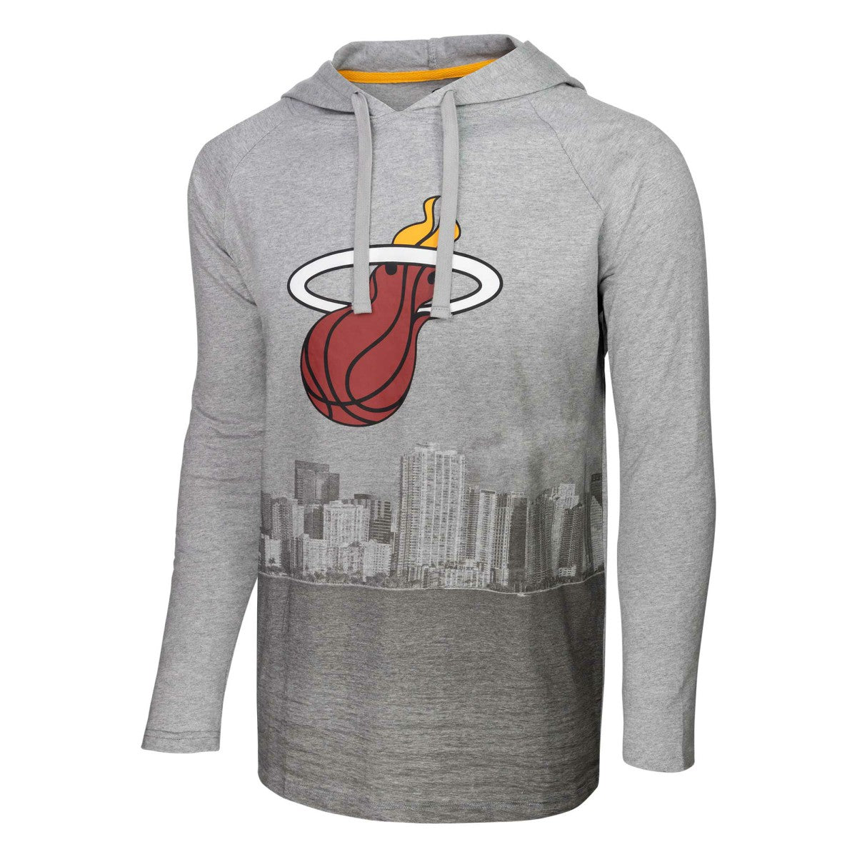 NBA - Miami Heat Stadium Essentials Atrium Raglan Long Sleeve Hoodie T-Shirt - Heather Gray