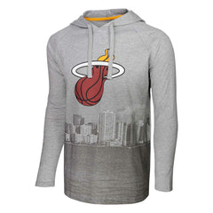NBA - Miami Heat Stadium Essentials Atrium Raglan Long Sleeve Hoodie T-Shirt - Heather Gray