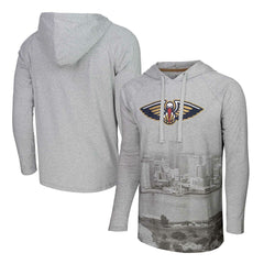 NBA - New Orleans Pelicans Stadium Essentials Atrium Raglan Long Sleeve Hoodie T-Shirt - Heather Gray