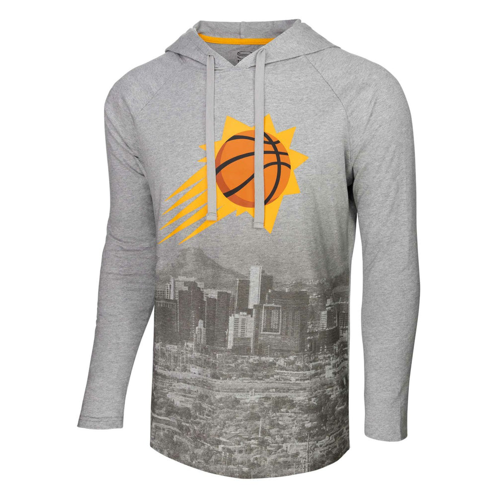 NBA - Phoenix Suns Stadium Essentials Atrium Raglan Long Sleeve Hoodie T-Shirt - Heather Gray