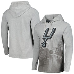 NBA - San Antonio Spurs Stadium Essentials Atrium Raglan Long Sleeve Hoodie T-Shirt - Heather Gray