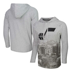 NBA - Utah Jazz Stadium Essentials Atrium Raglan Long Sleeve Hoodie T-Shirt - Heather Gray