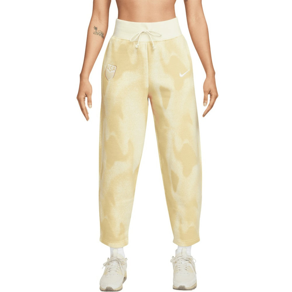 Nike USMNT Women's Phoenix Fleece High-Waisted Curve Pants - Cream