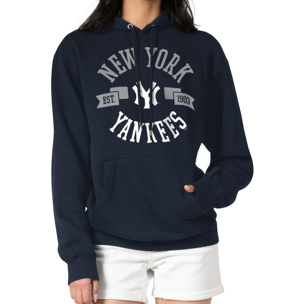 New York Yankees G-III 4Her by Carl Banks Women's City Graphic Pullover Hoodie On Sale