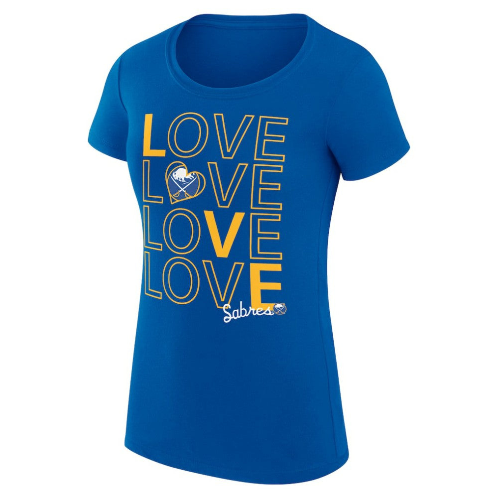 Buffalo Sabres - G-III 4Her by Carl Banks Women's Super-Slim Fit Lightweight Hockey Love T-Shirt Royal