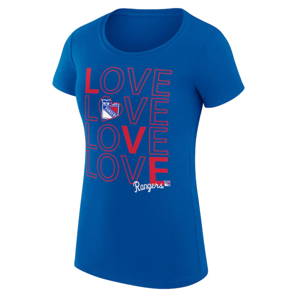 New York Rangers G-III 4Her by Carl Banks Women's Super-Slim Fit Lightweight Hockey Love T-Shirt Royal