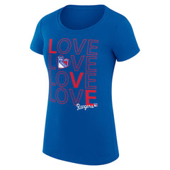 New York Rangers G-III 4Her by Carl Banks Women's Super-Slim Fit Lightweight Hockey Love T-Shirt Royal