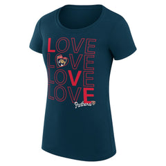 Florida Panthers - G-III 4Her by Carl Banks Women's Super-Slim Fit Lightweight Hockey Love T-Shirt Navy