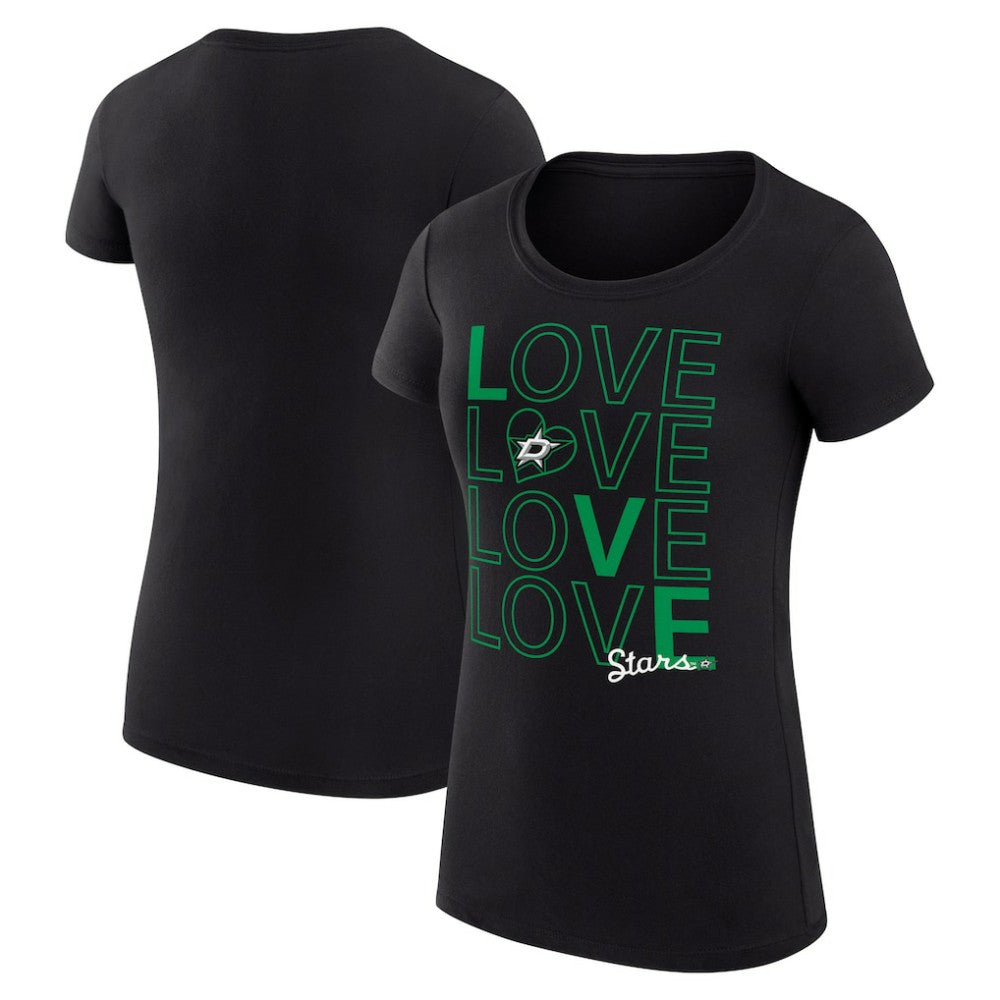 Dallas Stars - G-III 4Her by Carl Banks Women's Super-Slim Fit Lightweight Hockey Love T-Shirt Black