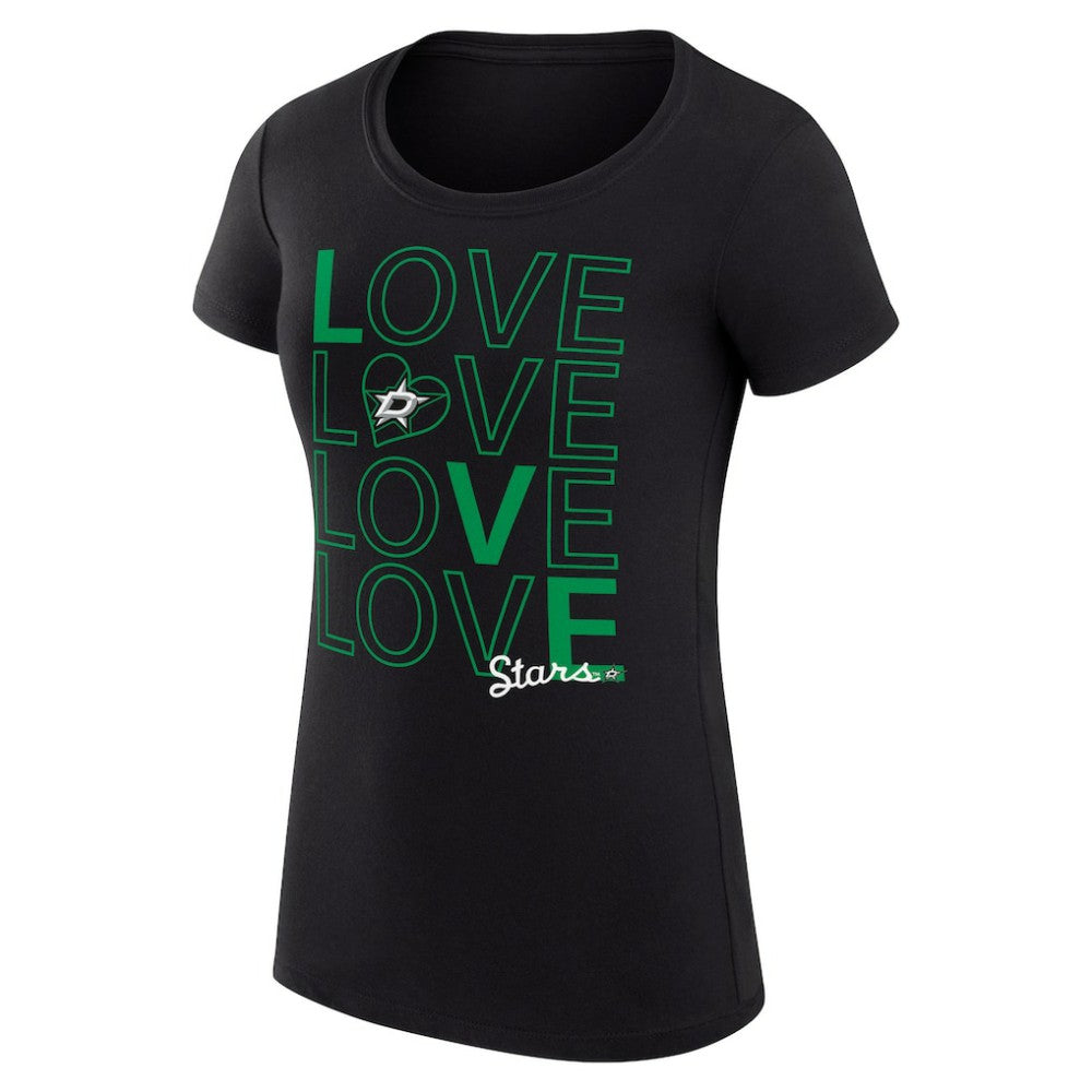 Dallas Stars - G-III 4Her by Carl Banks Women's Super-Slim Fit Lightweight Hockey Love T-Shirt Black