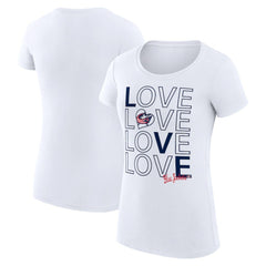 Columbus Blue Jackets - G-III 4Her by Carl Banks Women's Super-Slim Fit Lightweight Hockey Love T-Shirt White