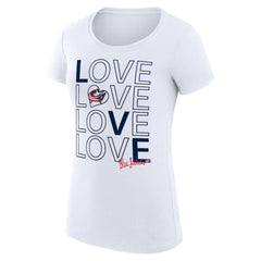 Columbus Blue Jackets - G-III 4Her by Carl Banks Women's Super-Slim Fit Lightweight Hockey Love T-Shirt White