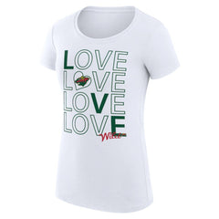 Minnesota Wild - G-III 4Her by Carl Banks Women's Super-Slim Fit Lightweight Hockey Love T-Shirt White