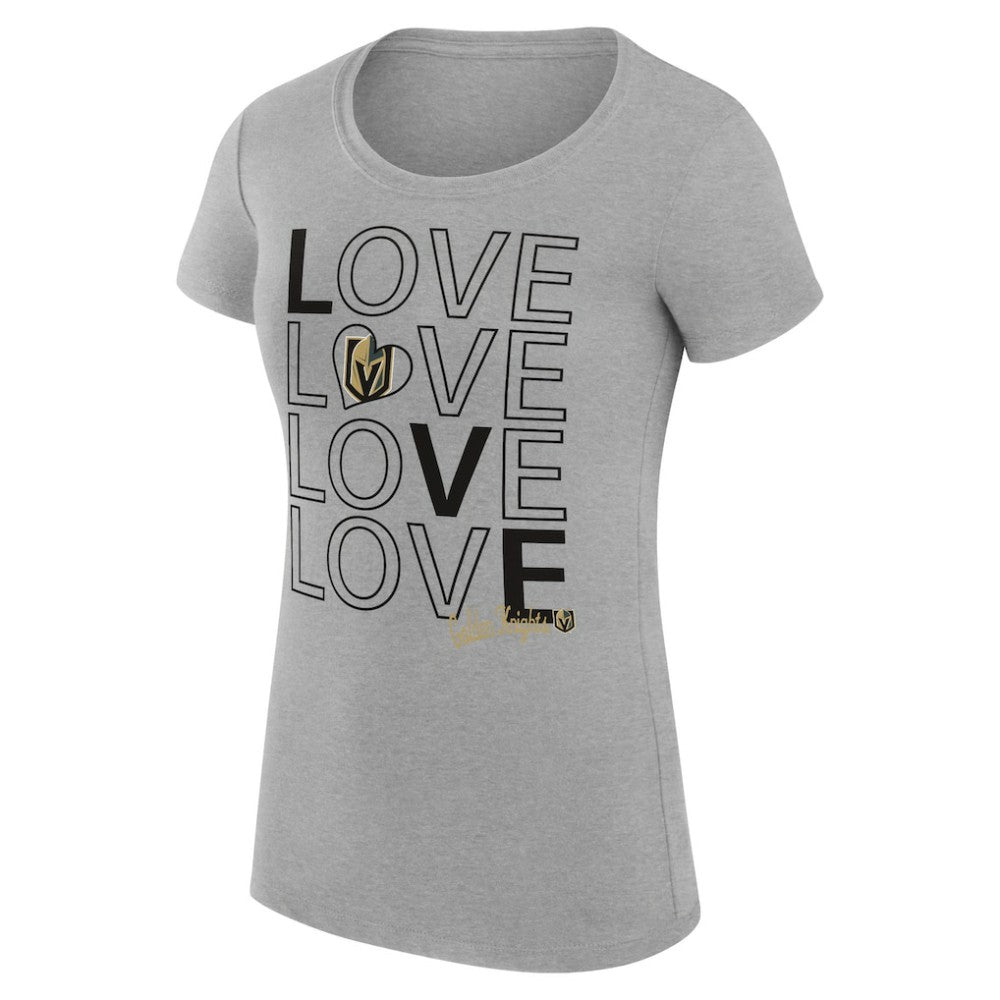 Vegas Golden Knights G-III 4Her by Carl Banks Women's Super-Slim Fit Lightweight Hockey Love T-Shirt Heather Gray