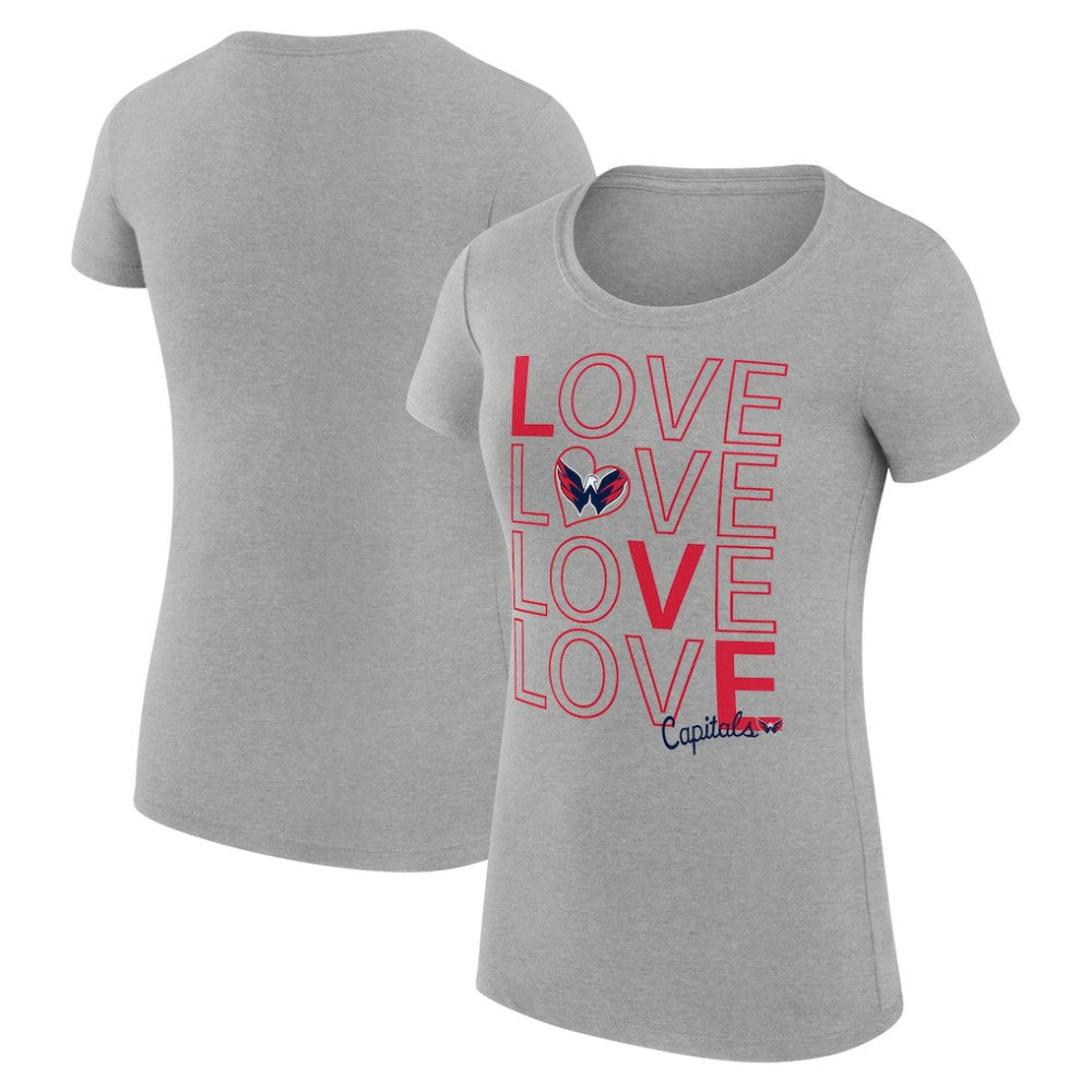 Washington Capitals G-III 4Her by Carl Banks Women's Super-Slim Fit Lightweight Hockey Love T-Shirt Heather Gray